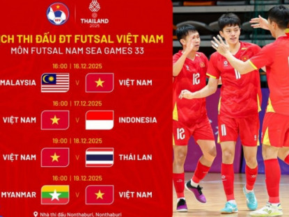 Thể thao - Lịch thi đấu futsal nam SEA Games 33, lịch thi đấu ĐT futsal nam Việt Nam