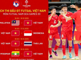 Lịch thi đấu futsal nam SEA Games 33, lịch thi đấu ĐT futsal nam Việt Nam