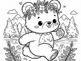 Tranh tô màu gấu con vui vẻ, cùng sắc màu nuôi dưỡng cảm xúc và trí tưởng tượng cho bé