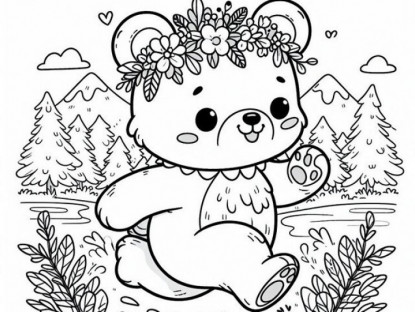 Gia đình - Tranh tô màu gấu con vui vẻ, cùng sắc màu nuôi dưỡng cảm xúc và trí tưởng tượng cho bé