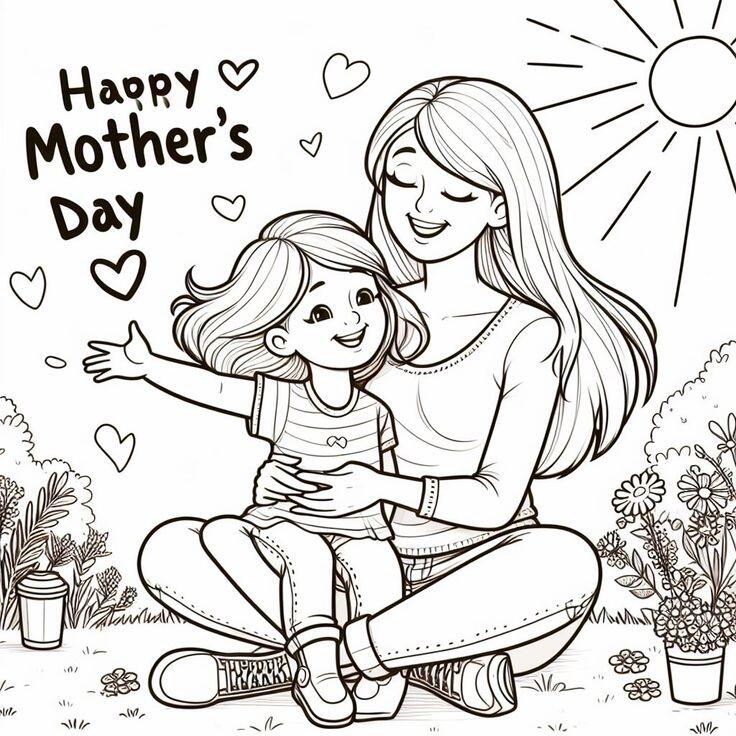 Tranh tô màu bé làm thiệp tặng mẹ, cô giáo nhân ngày 20/10 - 12