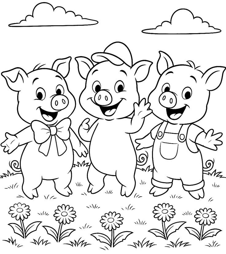 Tô màu tranh “Ba chú heo con”, thời gian cho bé vừa học vừa chơi thật vui - 14