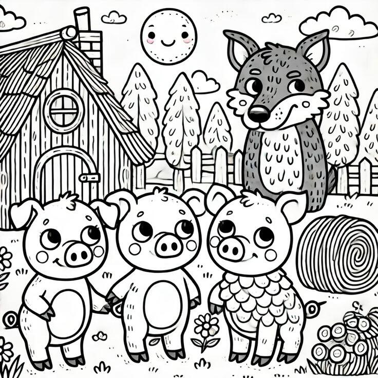 Tô màu tranh “Ba chú heo con”, thời gian cho bé vừa học vừa chơi thật vui - 20