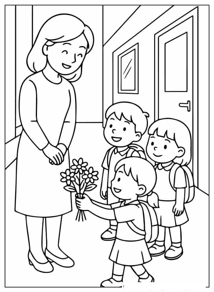 Thiệp tô màu 20/11, món quà bé dành tặng cô giáo nhiều yêu thương nhất - 1