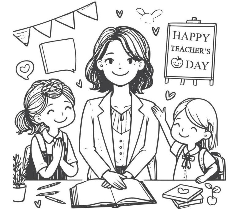 Thiệp tô màu 20/11, món quà bé dành tặng cô giáo nhiều yêu thương nhất - 12