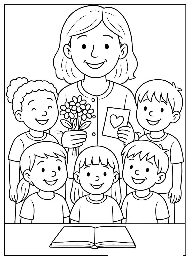 Thiệp tô màu 20/11, món quà bé dành tặng cô giáo nhiều yêu thương nhất - 2
