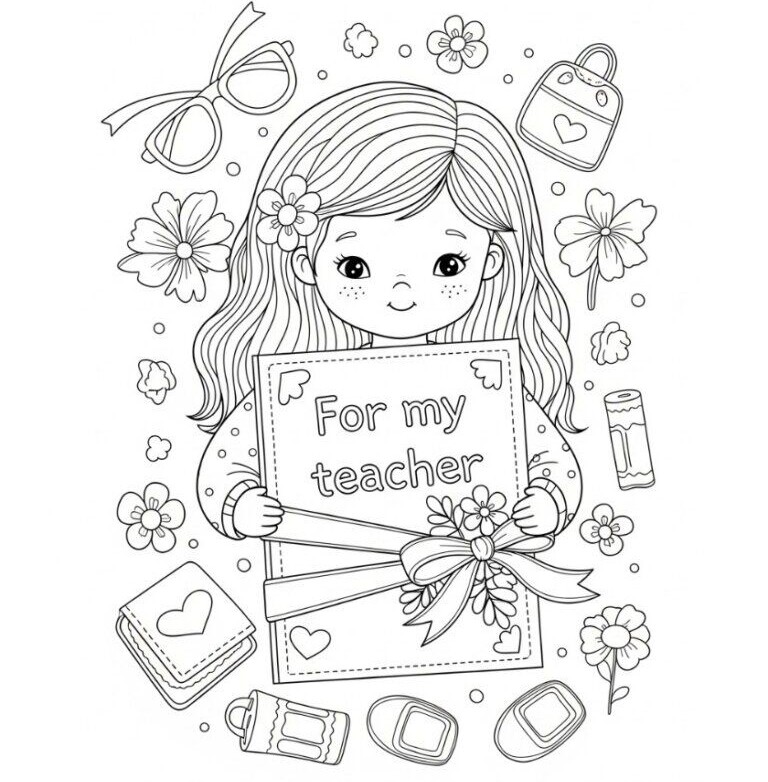 Thiệp tô màu 20/11, món quà bé dành tặng cô giáo nhiều yêu thương nhất - 7