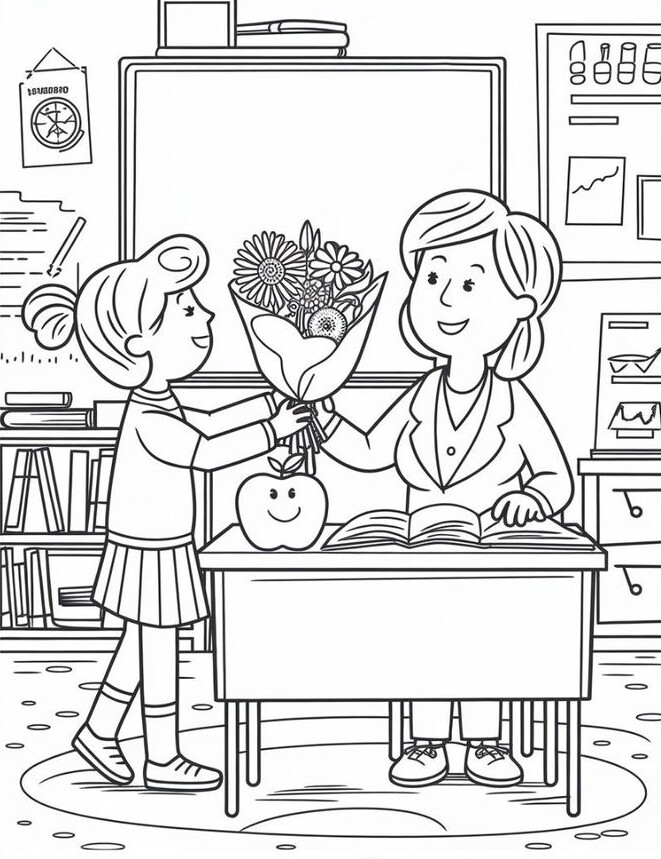 Thiệp tô màu 20/11, món quà bé dành tặng cô giáo nhiều yêu thương nhất - 8