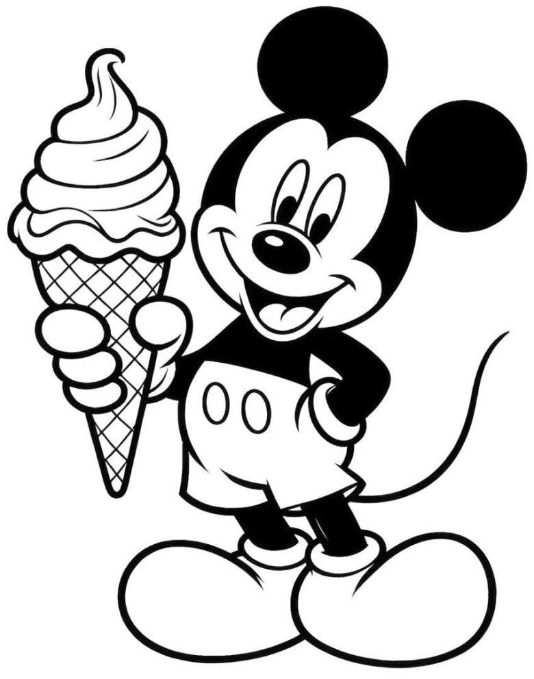 Tranh tô màu chuột Mickey, người bạn nhỏ truyền cảm hứng sáng tạo cho bé - 2