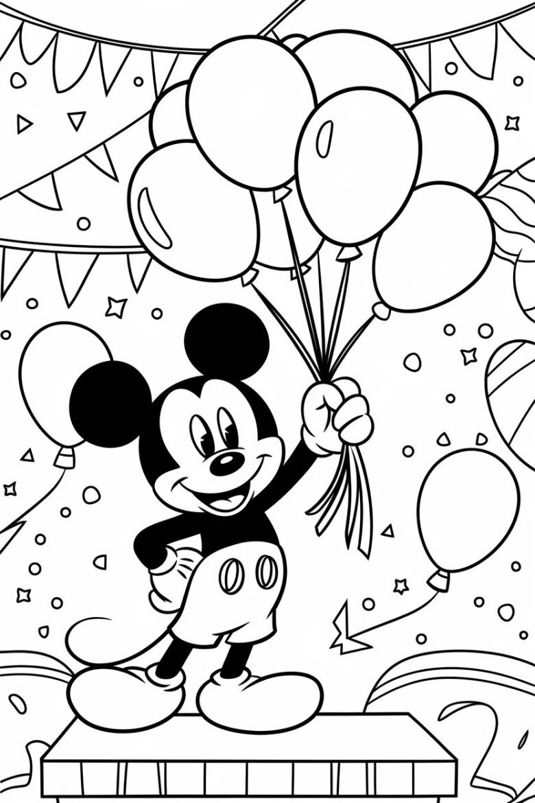 Tranh tô màu chuột Mickey, người bạn nhỏ truyền cảm hứng sáng tạo cho bé - 6