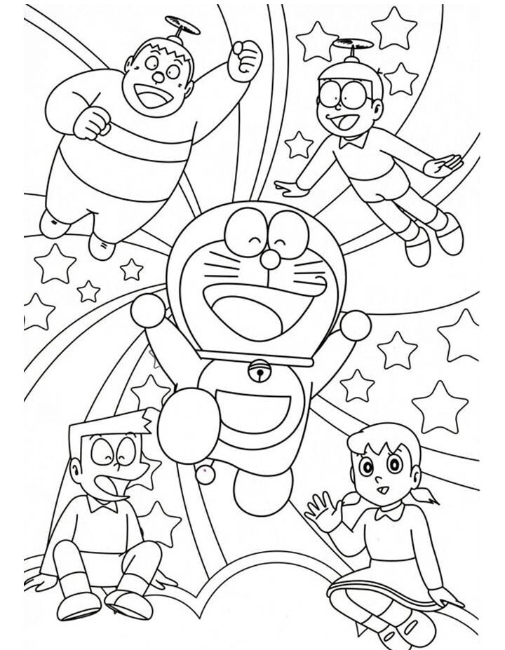 Tranh tô màu Doremon và Nobita, cách đơn giản giúp trẻ học về tình bạn và biết yêu thương - 1