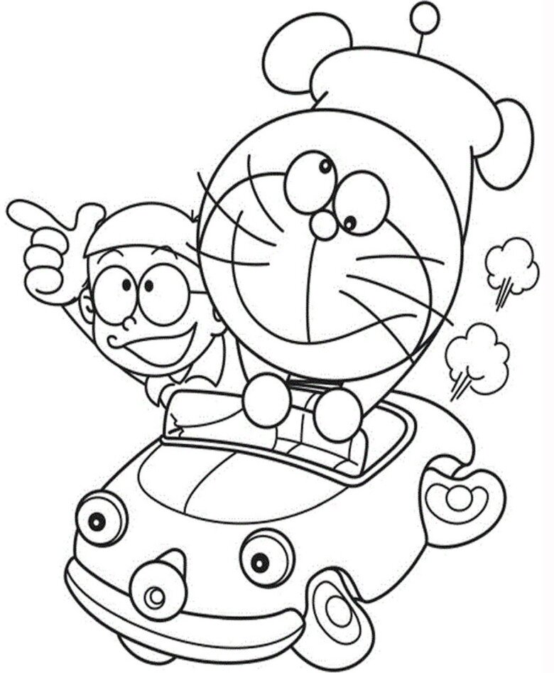 Tranh tô màu Doremon và Nobita, cách đơn giản giúp trẻ học về tình bạn và biết yêu thương - 2