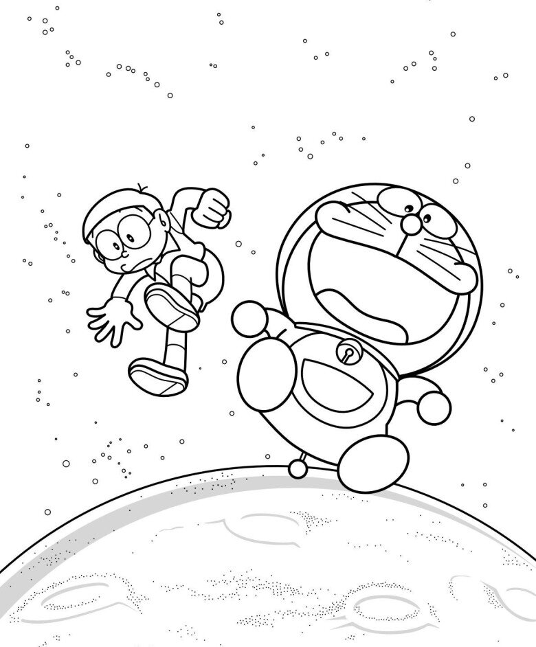 Tranh tô màu Doremon và Nobita, cách đơn giản giúp trẻ học về tình bạn và biết yêu thương - 20