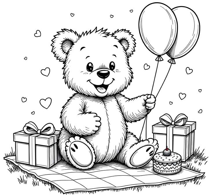 Tranh tô màu gấu con vui vẻ, cùng sắc màu nuôi dưỡng cảm xúc và trí tưởng tượng cho bé - 11