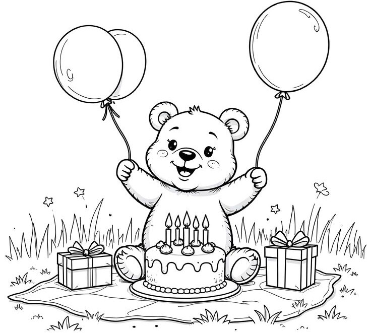 Tranh tô màu gấu con vui vẻ, cùng sắc màu nuôi dưỡng cảm xúc và trí tưởng tượng cho bé - 12