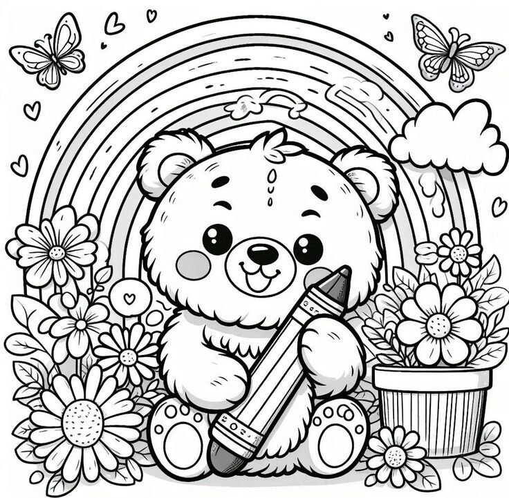 Tranh tô màu gấu con vui vẻ, cùng sắc màu nuôi dưỡng cảm xúc và trí tưởng tượng cho bé - 15