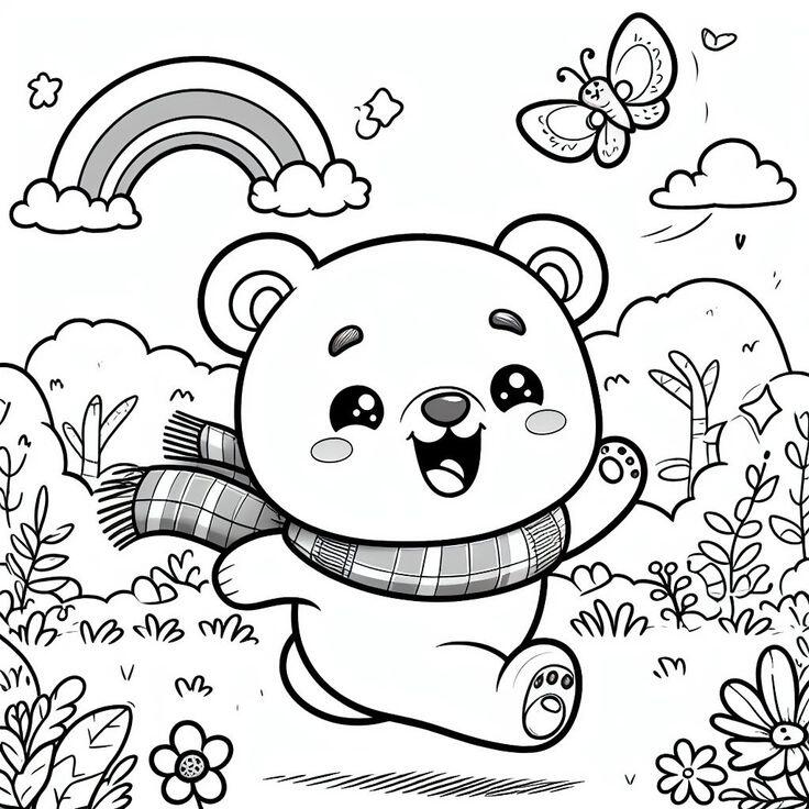 Tranh tô màu gấu con vui vẻ, cùng sắc màu nuôi dưỡng cảm xúc và trí tưởng tượng cho bé - 2