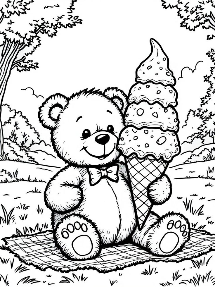 Tranh tô màu gấu con vui vẻ, cùng sắc màu nuôi dưỡng cảm xúc và trí tưởng tượng cho bé - 4