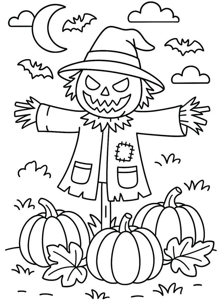 Halloween đến rồi, 20 bức tranh tô màu bí ngô, ma nhỏ, phù thủy đáng yêu cho bé - 12