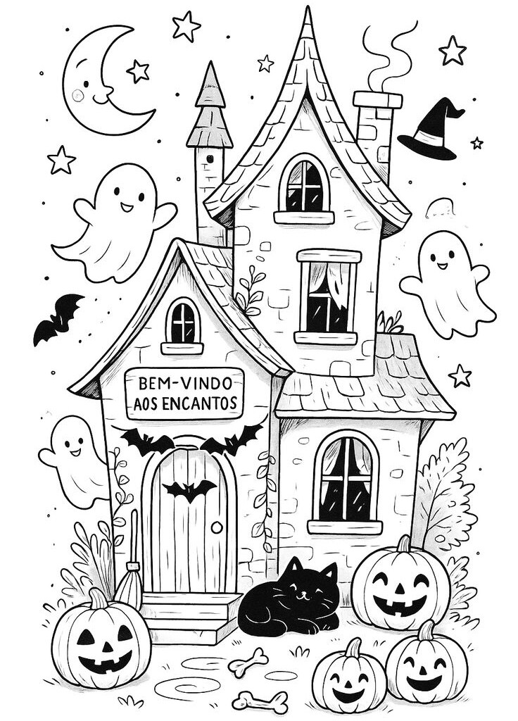 Halloween đến rồi, 20 bức tranh tô màu bí ngô, ma nhỏ, phù thủy đáng yêu cho bé - 16