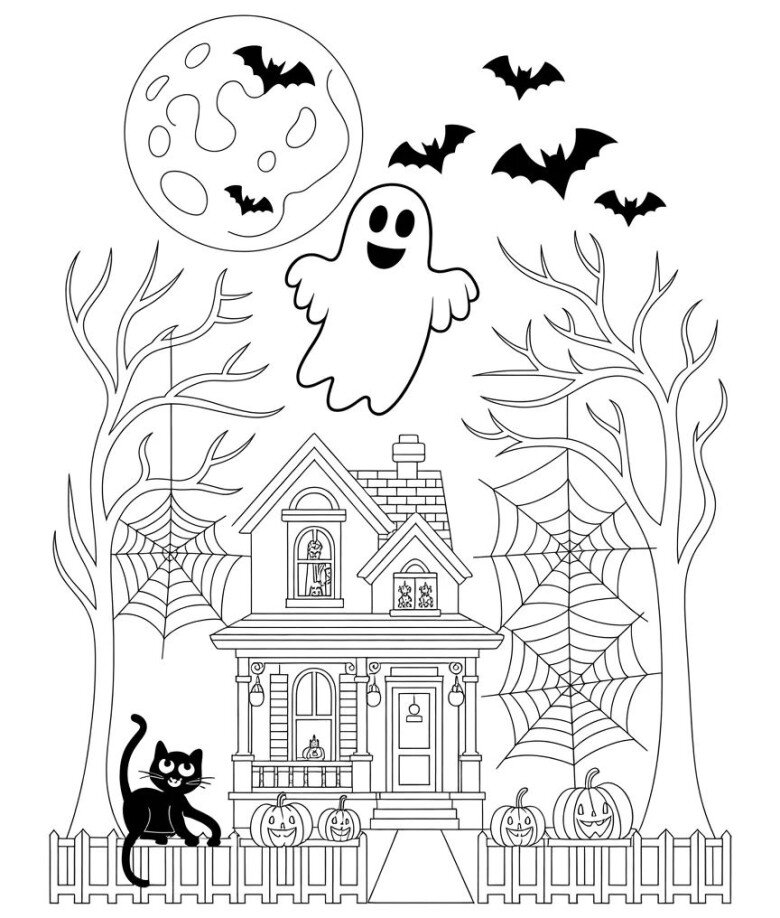 Halloween đến rồi, 20 bức tranh tô màu bí ngô, ma nhỏ, phù thủy đáng yêu cho bé - 17