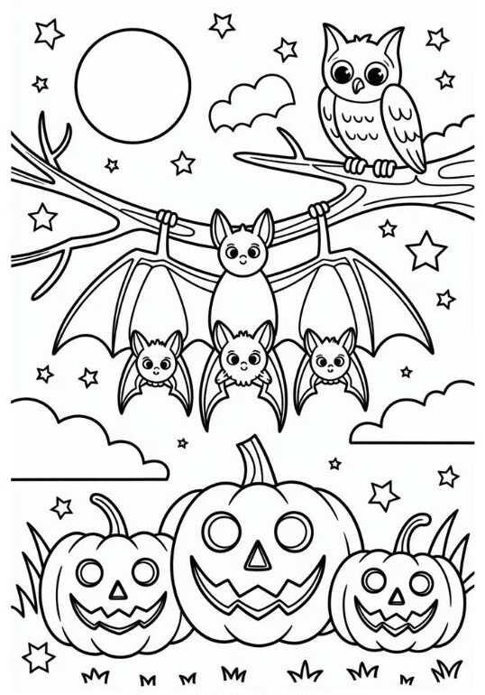 Halloween đến rồi, 20 bức tranh tô màu bí ngô, ma nhỏ, phù thủy đáng yêu cho bé - 18