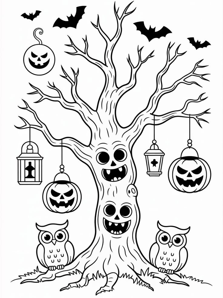 Halloween đến rồi, 20 bức tranh tô màu bí ngô, ma nhỏ, phù thủy đáng yêu cho bé - 19