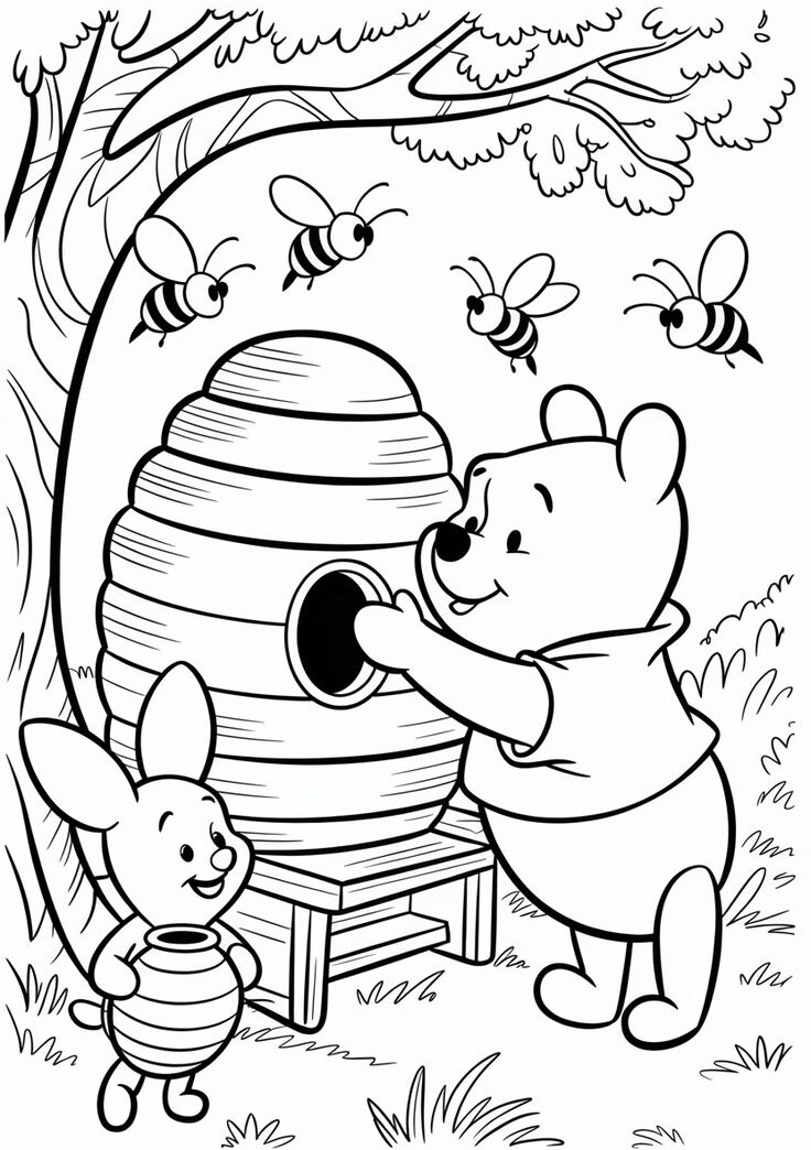 Cùng bé tô màu tranh Gấu Pooh, khoảnh khắc vui vẻ mà tuổi thơ con cần có - 1