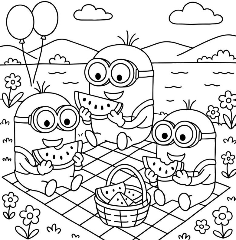 Tranh tô màu Minions đáng yêu, lựa chọn lý tưởng cho bé mầm non tập tô - 2