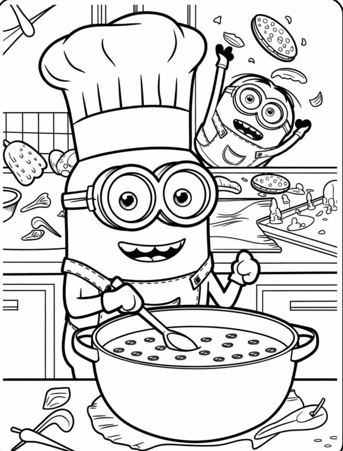 Tranh tô màu Minions đáng yêu, lựa chọn lý tưởng cho bé mầm non tập tô - 5