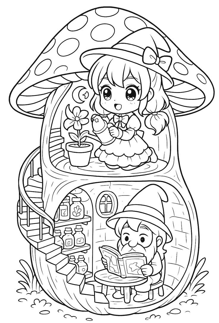 20 bức tranh tô màu thế giới phép thuật, nơi ước mơ của bé bắt đầu bay lên - 5