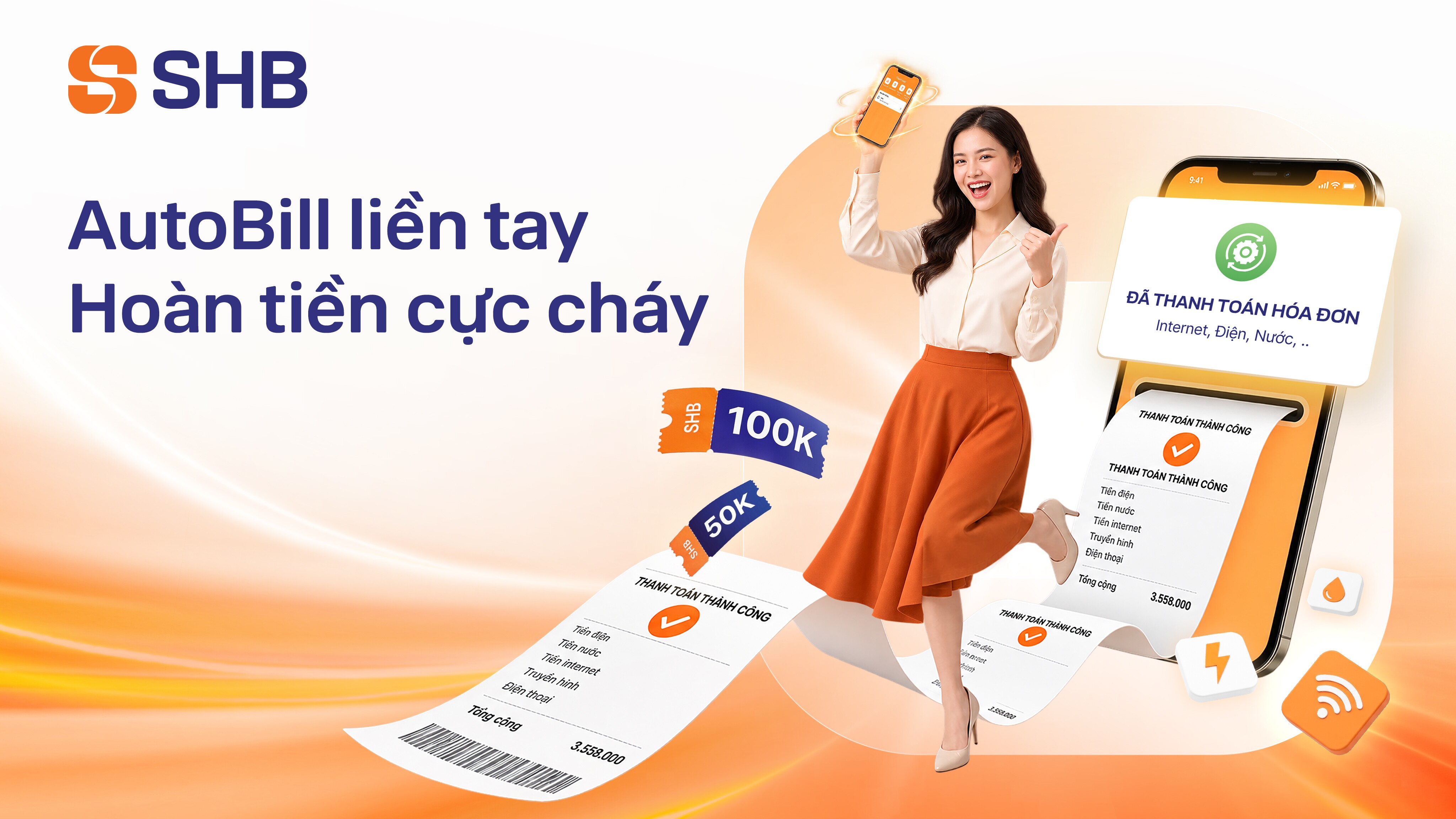 Hoàn tiền đến 200.000 đồng khi thanh toán hóa đơn tự động trên SHB SAHA - 1