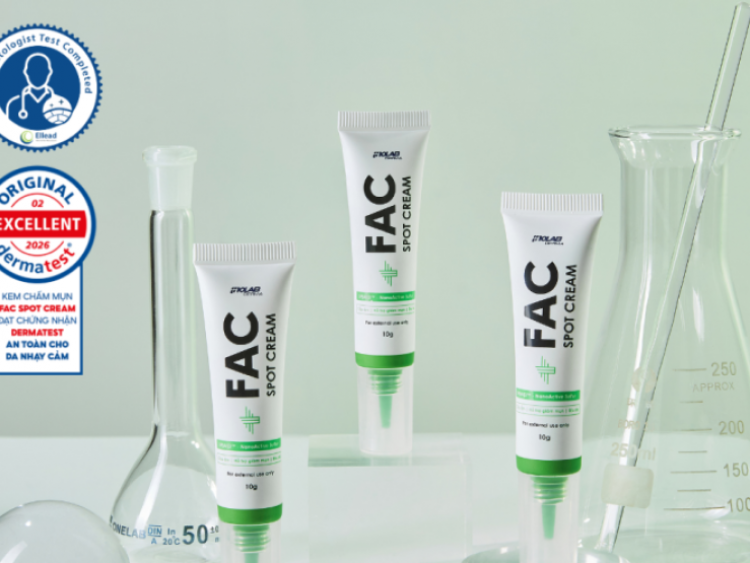 Thông tin doanh nghiệp - Inolab Derma FAC Spot Cream được kiểm nghiệm da liễu, phù hợp với làn da mụn nhạy cảm