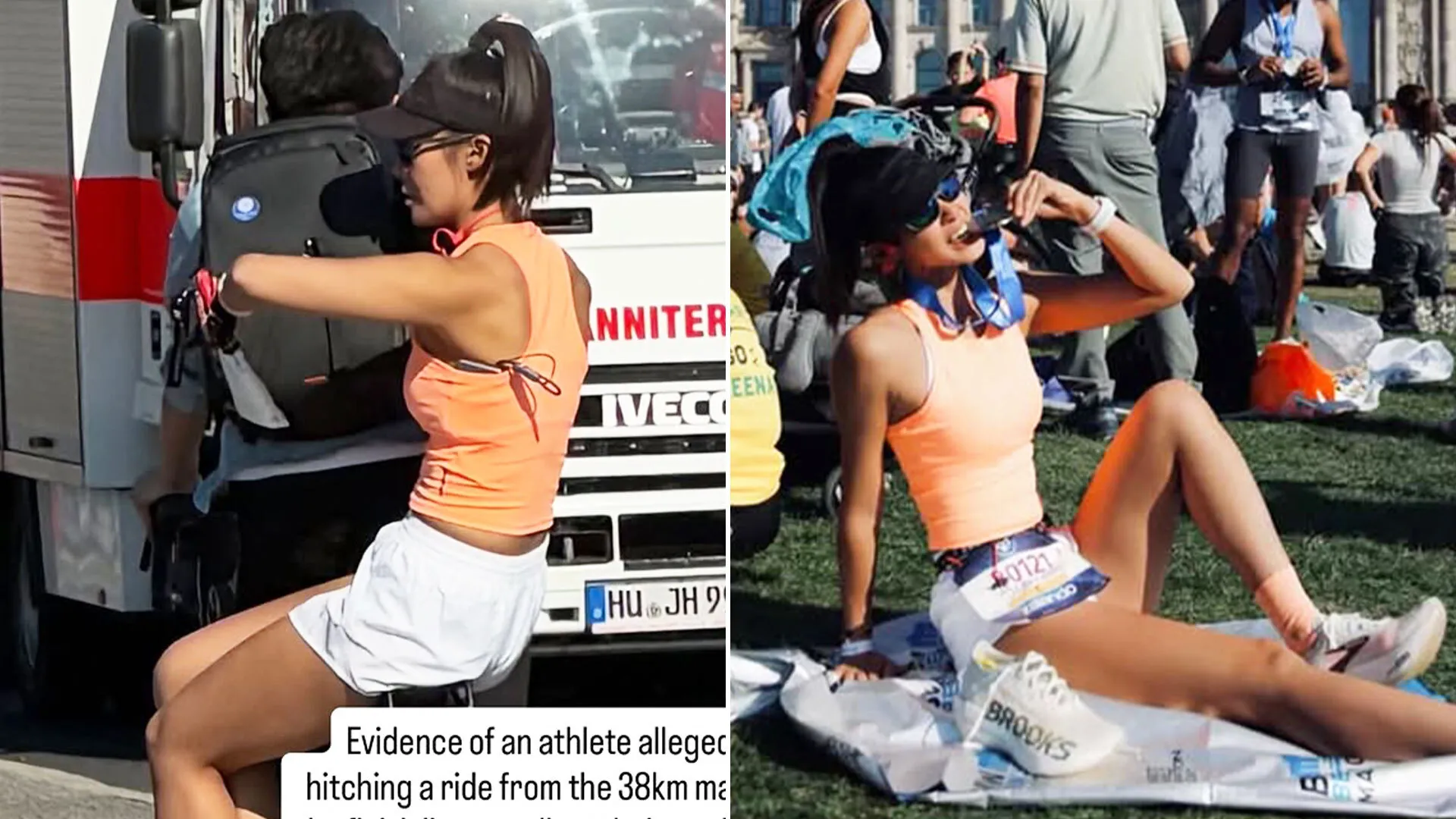 Hot girl Trung Quốc trả giá đắt vì đạp xe giật huy chương giải marathon danh giá - 1