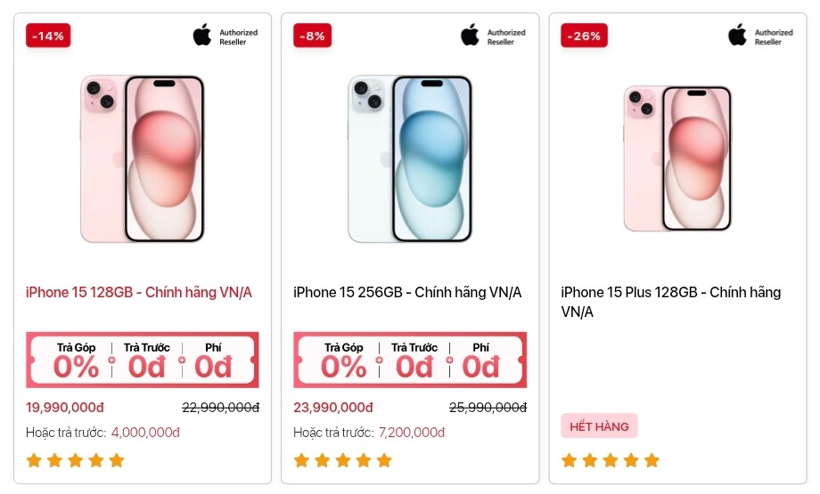 Giá iPhone 15 tháng 10: Giảm thêm tới 1,5 triệu đồng, màu hồng nữ tính sẵn hàng - 1