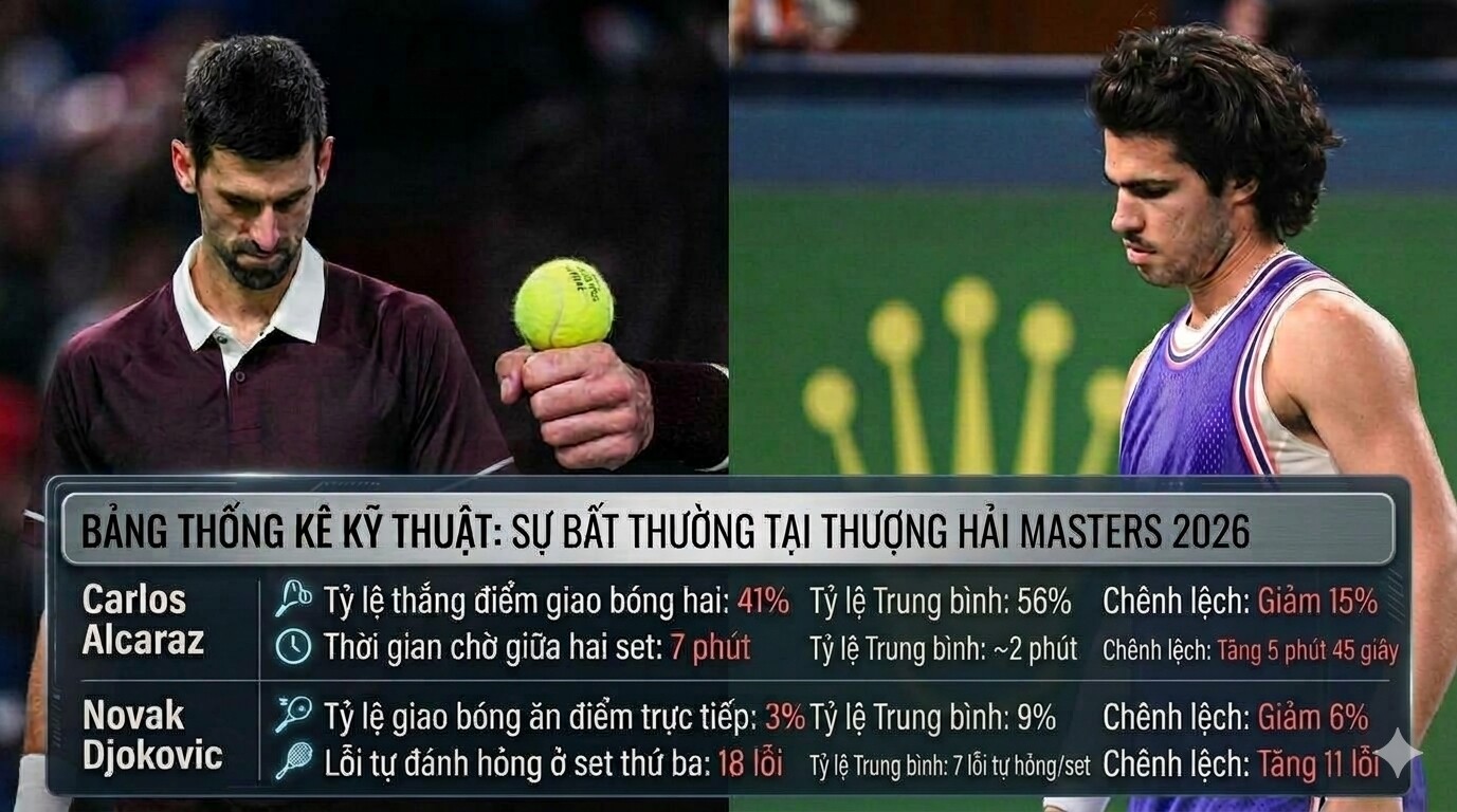 Những yếu tố bất thường khiến Djokovic & Alcaraz "tắm" sớm ở Thượng Hải Masters - 3