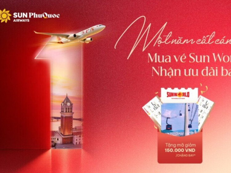 Thông tin doanh nghiệp - Kỷ niệm 1 năm cất cánh, Sun PhuQuoc Airways tặng khách Sun World mã ưu đãi bay và vé tham quan Cầu Hôn